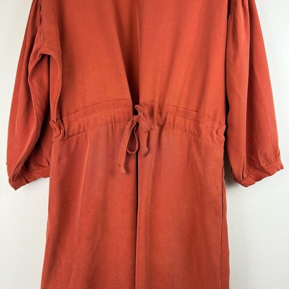 Eve Gravel Rust Sonora Dress Tie Waist Womens Size Medium Pockets - Picture 12 of 14